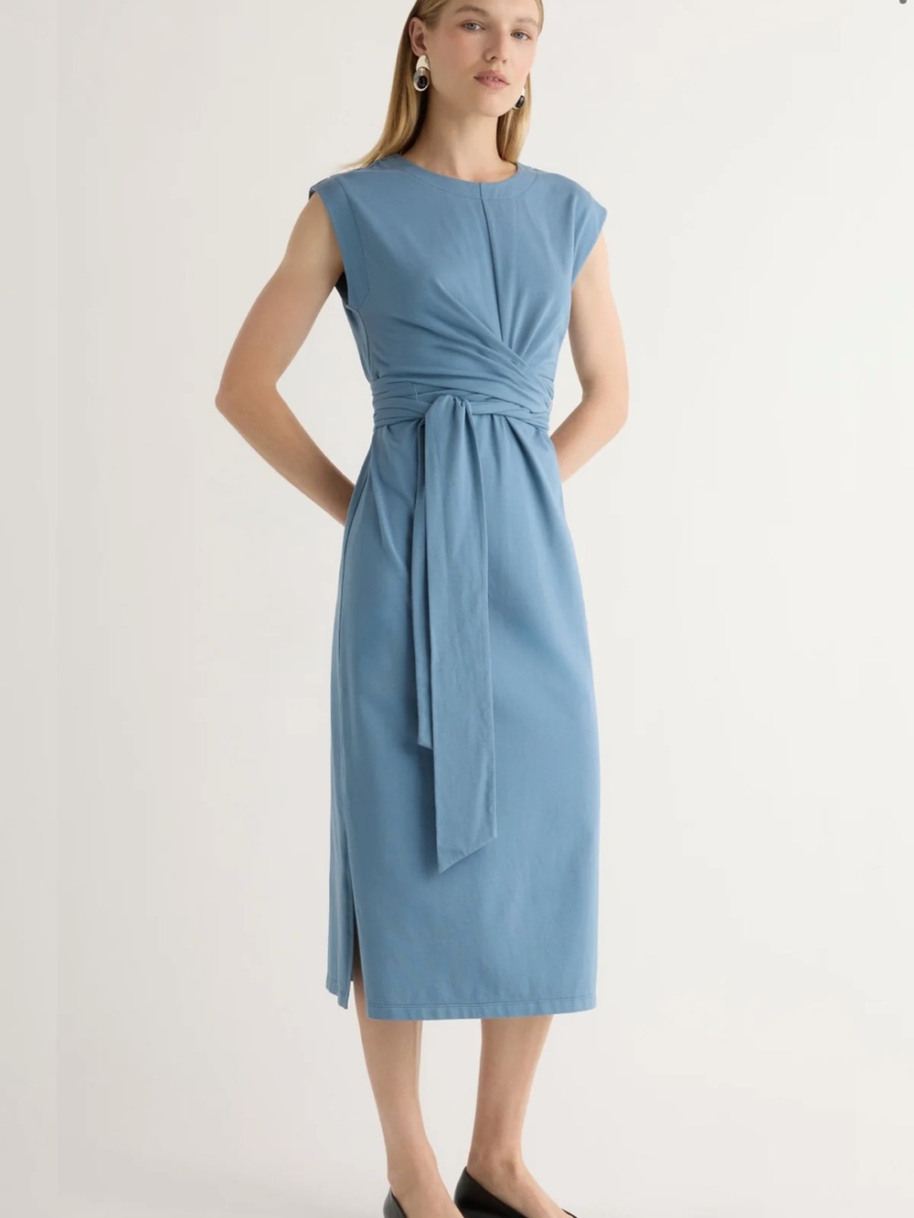 Modern Citizen Fei Tie Front Blue Sleeveless Midi Dress Size Small